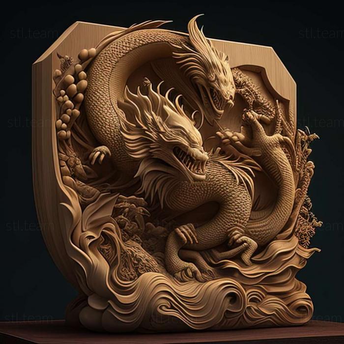 3D model CHINESE DRAGON ON THE STAND (STL)